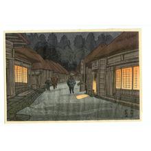 風光礼讃: Village night scene - Japanese Art Open Database