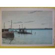 風光礼讃: The Ferry Crossing on Reclaimed land at Kachidoki — 築地 かちどきの渡し - Japanese Art Open Database