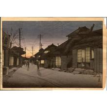 風光礼讃: Twilight in Imamiya Street, Choshi - Japanese Art Open Database
