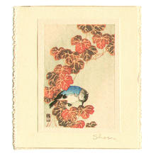Ito Sozan: Blue Bird and Autumn Leaves - Japanese Art Open Database