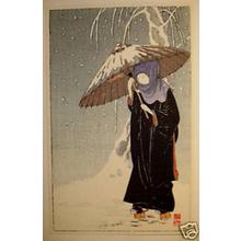 Ito Sozan: Lady in Black in Snow - Japanese Art Open Database