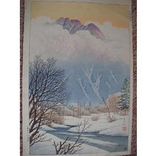 Henmi Takashi: Spring Snow at Jokochi- or Kamikochi - Japanese Art Open Database