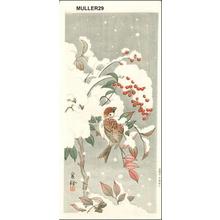 Jo: Sparrow in snow - Japanese Art Open Database