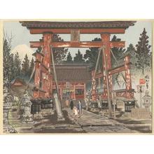Jokata Kaiseki: Fuji Northern Entrance- Asama Shrine — 富士山北口浅間神社と富士 - Japanese Art Open Database