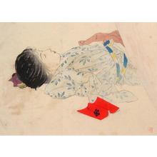 Kajita Hanko: Sleeping woman — 眠る婦人 - Japanese Art Open Database