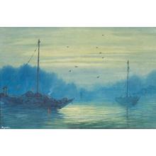 Kano: Ships in mist at night - Japanese Art Open Database