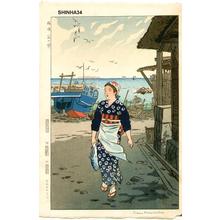 笠松紫浪: Girls on the Shore, Fukuura- Fukuura Hama no Musume - Japanese Art Open Database