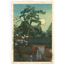 Kasamatsu Shiro: Moonrise At Nezu Gongen Shrine — 月の出 根津権現 - Japanese Art Open Database