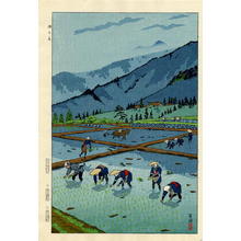 笠松紫浪: Rice Planting — Taue - Japanese Art Open Database