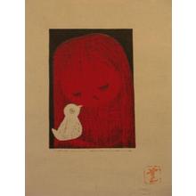 Kawano Kaoru: Unknown, child and bird - Japanese Art Open Database