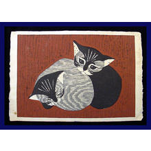 河野薫: two kittens - Japanese Art Open Database