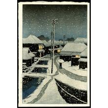 Kawase Hasui: Evening Snow at Terajima Village - Japanese Art Open Database
