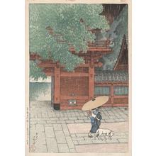 Japanese Print "May rain at the Sanno Temple - Samidare furu sanno" by Kawase Hasui, 川瀬巴水 (Kawase Hasui (川瀬巴水))