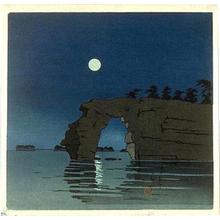 川瀬巴水: Moon at Matsushima - Japanese Art Open Database