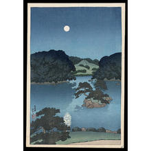 Kawase Hasui: Moonlit Night- Daisensui Pond - Japanese Art Open Database