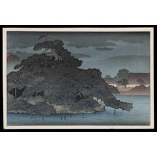 Kawase Hasui: Rainy Night on the Pine Islet Matsunoshima - Japanese Art Open Database