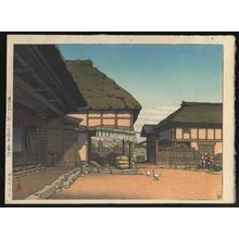 Kawase Hasui, 川瀬巴水 (Kawase Hasui (川瀬巴水))创作的日本版画《A Farmhouse in Ayashi Miyagi Prefecture in Autumn — Noka no Aki Miyagi Ken no Ayashi》