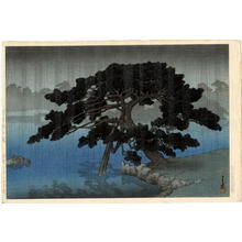 Kawase Hasui: Ancient Pine at Onshi, Shiba Park - Japanese Art Open Database