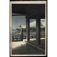 Kawase Hasui: Evening Snowfall at Kiyomizu Temple, Kyoto - Japanese Art Open Database