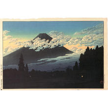 Japanese Print "Fuji near Susono, Evening" by Kawase Hasui, 川瀬巴水 (Kawase Hasui (川瀬巴水))