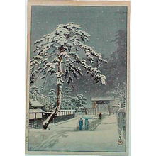 川瀬巴水: Ikegami Honmonji (Honmonji Temple in Snow) - Japanese Art Open Database