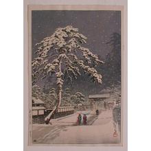 川瀬巴水: Ikegami Honmonji (Honmonji Temple in Snow) - Japanese Art Open Database