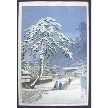 Kawase Hasui: Ikegami Honmonji (Honmonji Temple in Snow) - Japanese Art Open Database