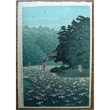 Kawase Hasui: Iris Garden at Meiji Shrine, Tokyo - Japanese Art Open Database