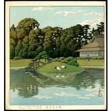 Kawase Hasui, 川瀬巴水 (Kawase Hasui (川瀬巴水))による浮世絵「Karakuen, Okayama」