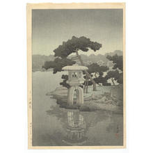 川瀬巴水: Moonlight at Seichoen Garden - Japanese Art Open Database