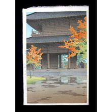 川瀬巴水: Nanzenji Temple in Autumn — Shigure no ato Kyoto Nanzenji - Japanese Art Open Database
