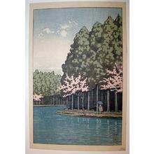 川瀬巴水: River and Cherry Blossoms - Japanese Art Open Database