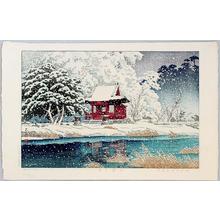 川瀬巴水: Snowy Inokashira, Benten - Japanese Art Open Database