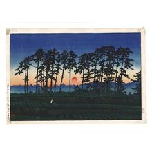 Kawase Hasui: Sunset at Ichinokura, Ikegami — 池上市之倉（夕陽） - Japanese Art Open Database