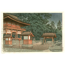川瀬巴水: Tsushima Shrine- Tsujima - Japanese Art Open Database