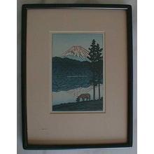 Japanese Print "Unknown, Fuji lake horse" by Kawase Hasui, 川瀬巴水 (Kawase Hasui (川瀬巴水))