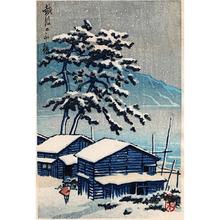 川瀬巴水: Unknown- village in winter - Japanese Art Open Database