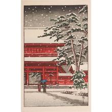 川瀬巴水: Zojoji Temple in Snow - Japanese Art Open Database