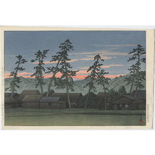 Japanischer Druck "Tokaido Shimada — 東海道 島田" von Kawase Hasui, 川瀬巴水 (Kawase Hasui (川瀬巴水))