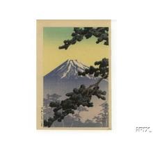 Japanischer Druck "Sacred Mountain Fuji — 富士の朝" von Kawase Hasui, 川瀬巴水 (Kawase Hasui (川瀬巴水))