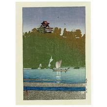 川瀬巴水: Kiso River- at Inuyama — 木曽川 - Japanese Art Open Database