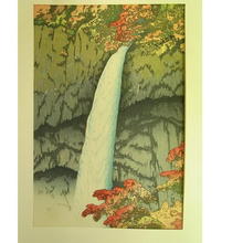 Kawase Hasui: Kegon Waterfalls, Nikko — 華源滝 - Japanese Art Open Database
