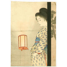 武内桂舟: Bijin Holding Lantern - Japanese Art Open Database