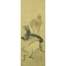 小林清親: Sketch of Horses — 群馬図 - Japanese Art Open Database