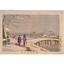 Kobayashi Kiyochika: Snow Scene at Hikifune Street, Koume — 小梅曳船通雪景 - Japanese Art Open Database