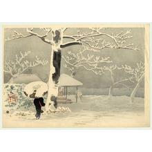 小林清親: Woman in a Snowy Landscape - Japanese Art Open Database