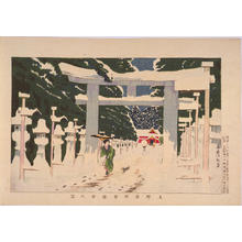 小林清親: Snow at Toshogu Shrine, Ueno — 上野東照宮積雪之図 - Japanese Art Open Database