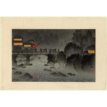 小林清親: Night scene of Do-ga-shima - Japanese Art Open Database