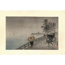 Kobayashi Kiyochika: Rain on Tsukimi Bridge - Japanese Art Open Database