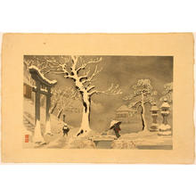 小林清親: Snowy Evening in the Environs of Mukojima - Japanese Art Open Database